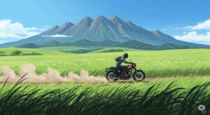初心者ライダーが安心して走れる穏やかな風景と整備された道路