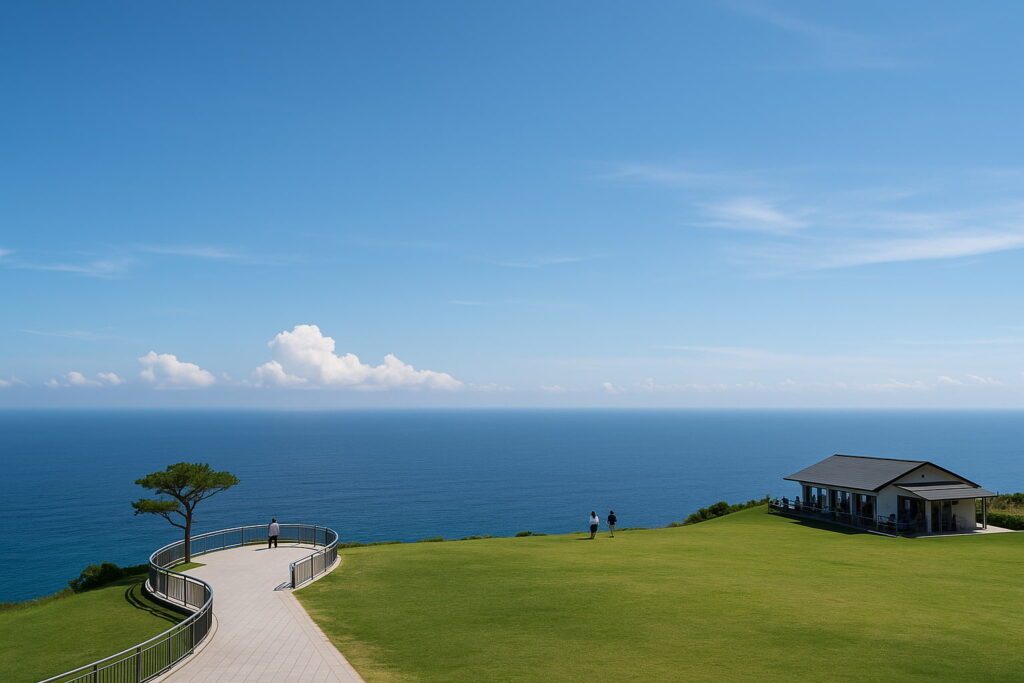 千畳敷の展望台から望む海と空のパノラマビュー(AIイメージ)