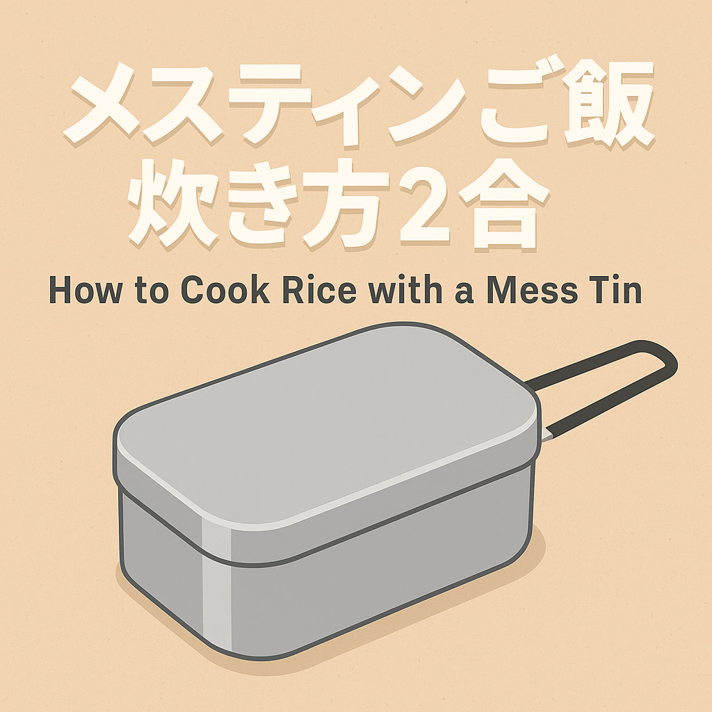 メスティンとご飯の炊き方2合を紹介するイラスト