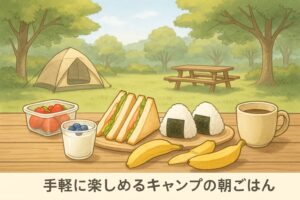 火を使わない簡単で美味しいキャンプ朝ごはんの食卓