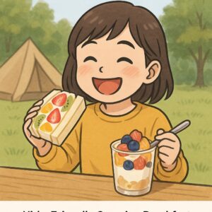 子供が喜ぶ火を使わないカラフルなキャンプ朝ごはん