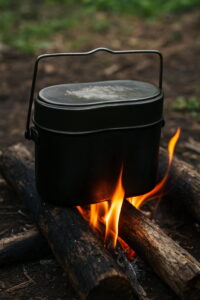 飯盒を直火で炊く時の炎と火加減