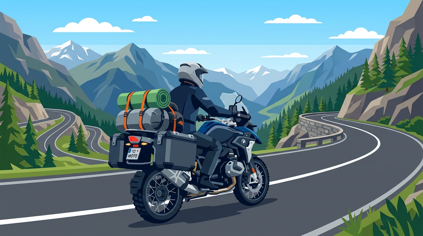 バイクツーリングでのキャンプ道具積載例